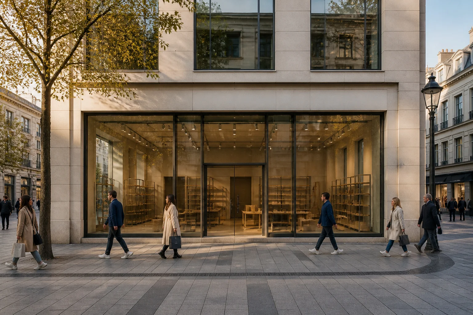 Vitrine de magasin europeen ambiance contemplative