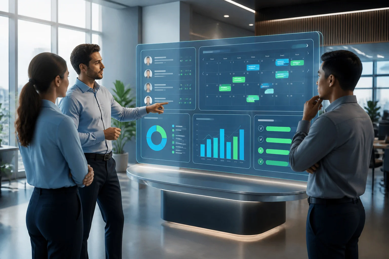 Interface rh futuriste et collaboration