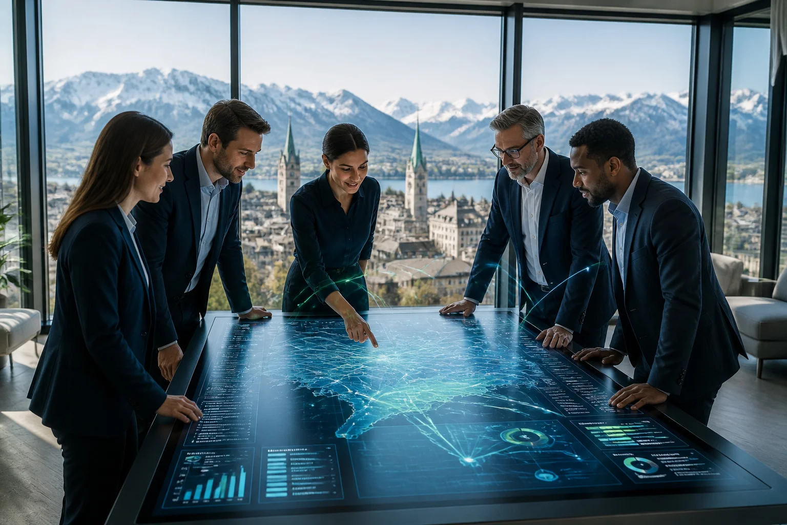 Reunion strategique dans un bureau moderne