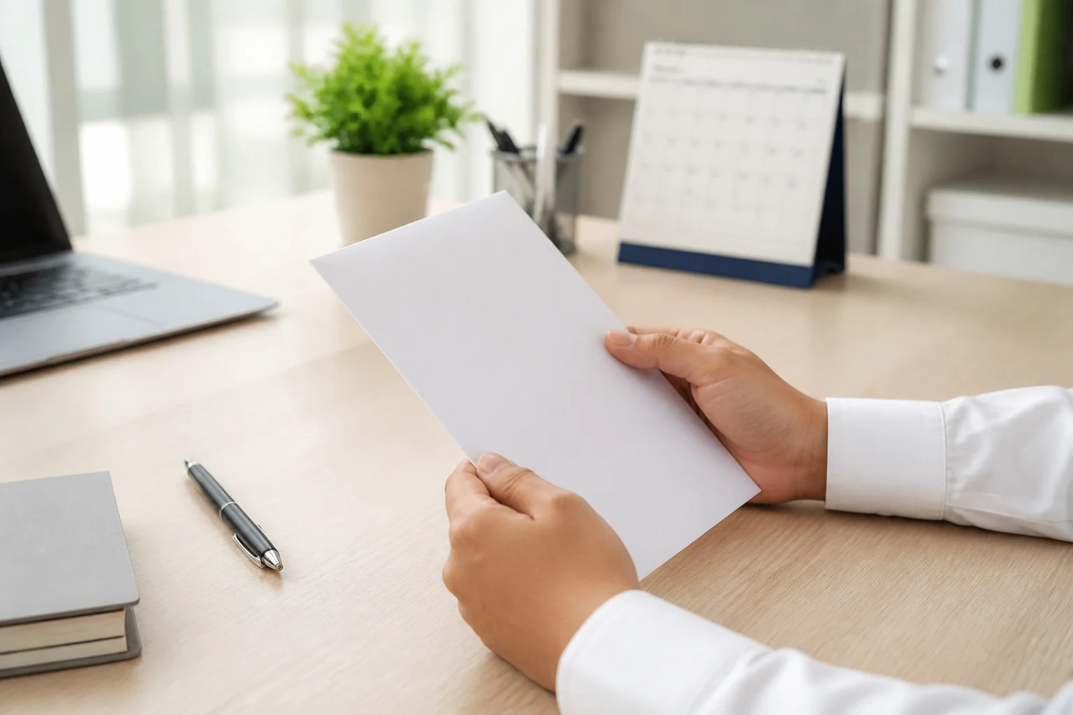 Mains tenant un document officiel